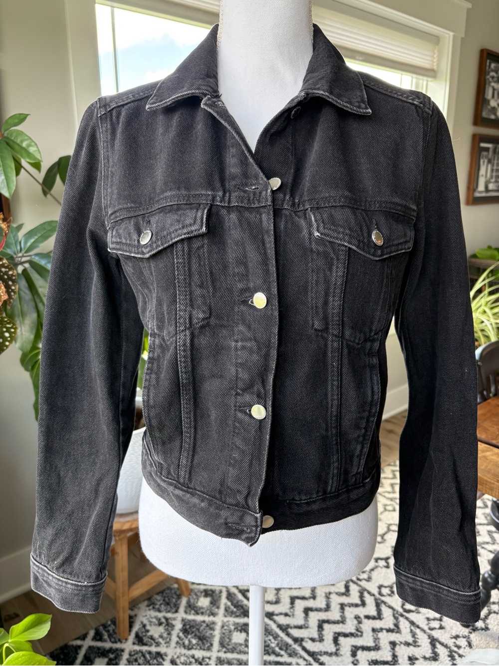 H&M Black Denim Trucker Jacket
